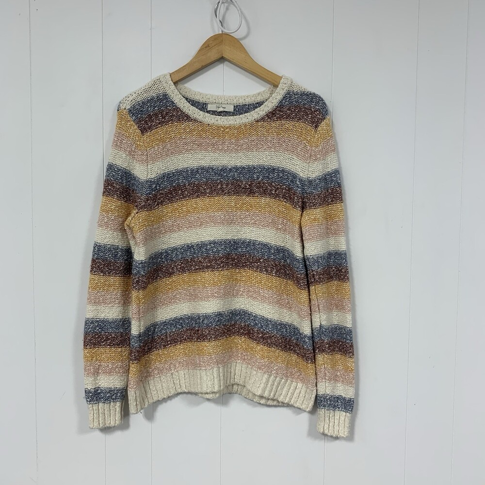 Anthropologie Peyton Primrose Sweater Womens Sz Large Knit Casual Colored Stripe